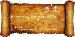 Beretzky Krisztián névjegykártya